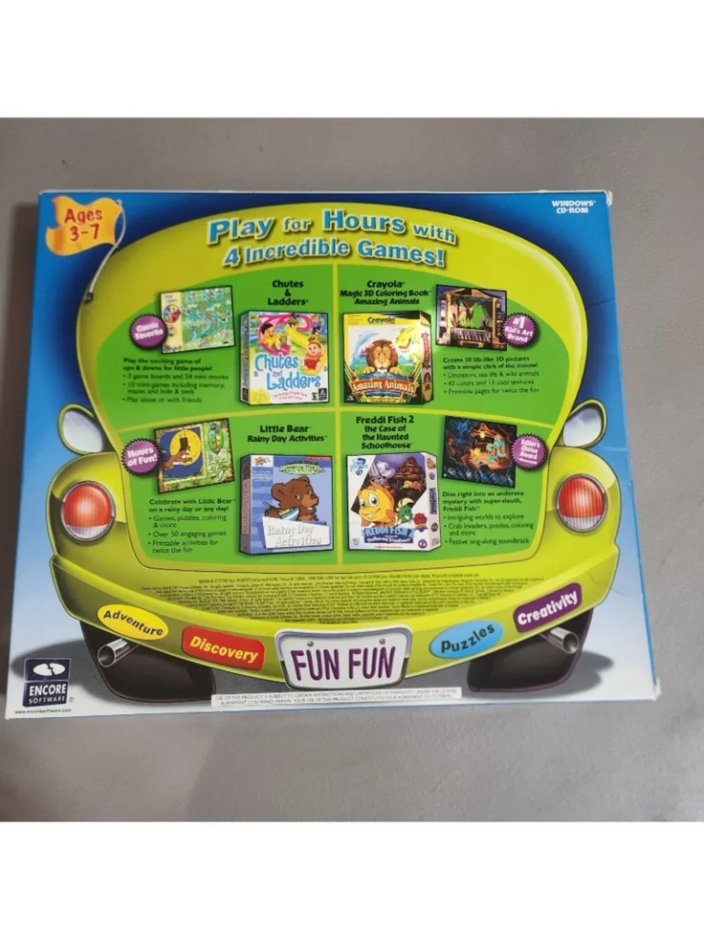 Freddi Fish 2, Chutes & Ladders, Animals Rainy Day Pc Games For Kids New Sealed